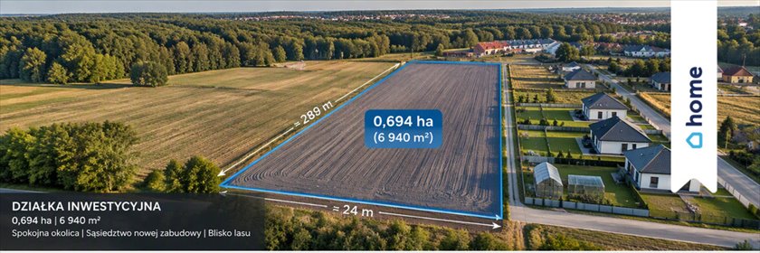 Działka inwestycyjna 6940 m² w Zawadzie (blisko Opola) działka Zawada