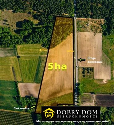 Sprzedam działkę 50 000 m² z rzeką i pozwoleniem na 8 domów działka Hermanówka