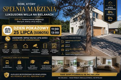 Sprzedam luksusową willę 220 m² na Bielanach z smart home i kominkiem dom Warszawa, Bielany