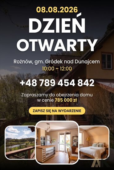 Dom z widokiem na Dunajec - 130 m², ogród 32 arów dom Gródek nad Dunajcem