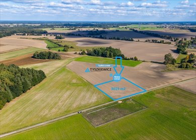 Duża działka budowlana 3019 m² w spokojnej okolicy działka Dąbrowa Człuchowska