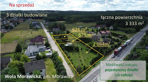 Polecam trzy działki budowlane w Woli Morawickiej! działka Wola Morawicka, Miła