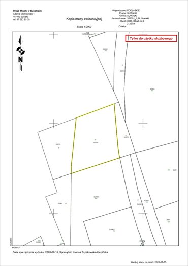 Do sprzedania działka 11 841 m² z planem usługowo-produkcyjnym działka Suwałki, Zachodnia