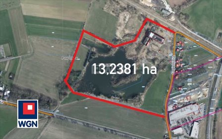 Teren przemysłowy 13,2 ha z halami i stawem - polecam działka Lisowice, Lisowice, Cegielniana