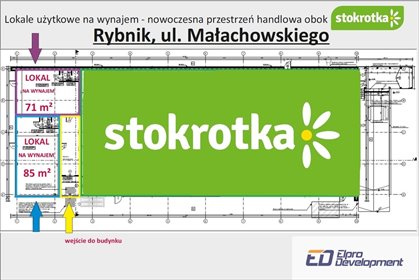 lokal użytkowy na wynajem 71m2 lokal użytkowy Rybnik, Stanisława Małachowskiego