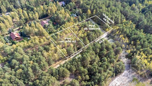 Dwie działki pod rekreację, zalesione, 1500 m² i 3002 m² zapraszam działka Wólka-Wojciechówek, Brzozowa