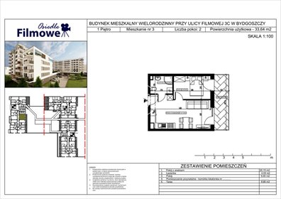 mieszkanie na sprzedaż 34m2 mieszkanie Bydgoszcz, Bartodzieje Małe, Filmowa