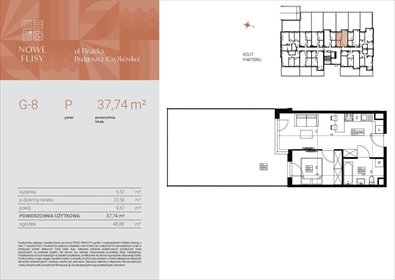mieszkanie na sprzedaż 38m2 mieszkanie Bydgoszcz, Czyżkówko, Flisacka