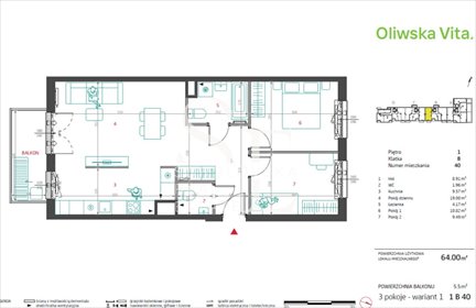 mieszkanie na sprzedaż 64m2 mieszkanie Warszawa, Targówek Bródno, Oliwska