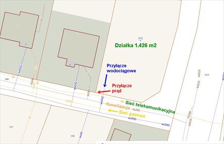 działka na sprzedaż 1426m2 działka Pokrzywno