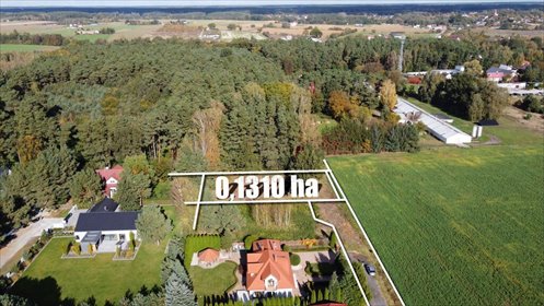 Działka budowlana przy lesie, media, 1310 m², Kłodawa działka Chwalęcice, Fiołkowa