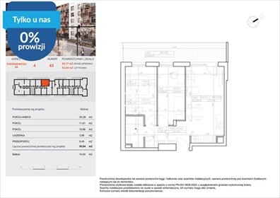 Przestronne 3-pokojowe mieszkanie w Bielawach, 53 m2 mieszkanie Bydgoszcz, Bielawy, Jana Karola Chodkiewicza
