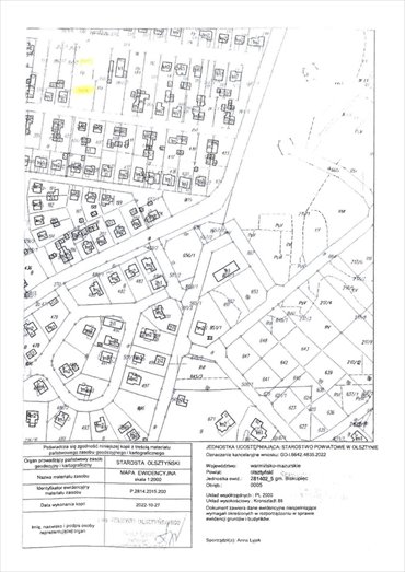 działka na sprzedaż 1183m2 działka Biskupiec, Kombatantów