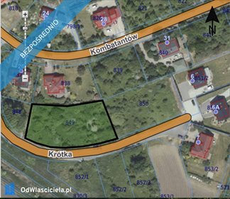 działka na sprzedaż 1838m2 działka Jordanów Śląski, Krótka
