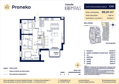 Nowoczesne 4-pokojowe mieszkanie 88 m² w Gdańsku mieszkanie Gdańsk, Orunia, Osiedle Kompas, Oskara Żawrockiego