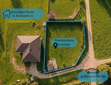 Działka 1052m² z domkiem i mediami w Górach działka Płock, Ruczajowa