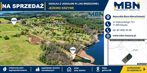 Na sprzedaż działka 1717 m² z dostępem do jeziora Krzywe działka Sajzy, Sajzy