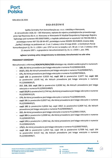 działka na wynajem 332218m2 działka Nowy Oryszew