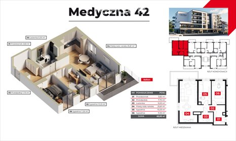 mieszkanie na sprzedaż 64m2 mieszkanie Piła, Górne, Medyczna