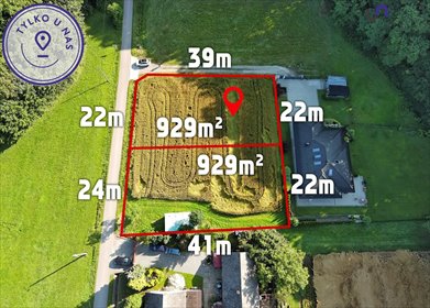 działka na sprzedaż 929m2 działka Rudzica, Grabówka