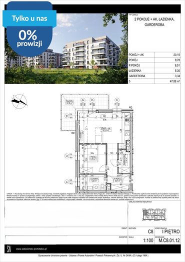 Nowoczesne 2-pokojowe mieszkanie z balkonem w Fordonie. mieszkanie Bydgoszcz, Fordon, Fordońska