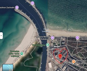 Widok na port i plażę, 2 pokoje, balkon, inwestycja zapraszam mieszkanie Kołobrzeg, Solne Zdroje, Cicha