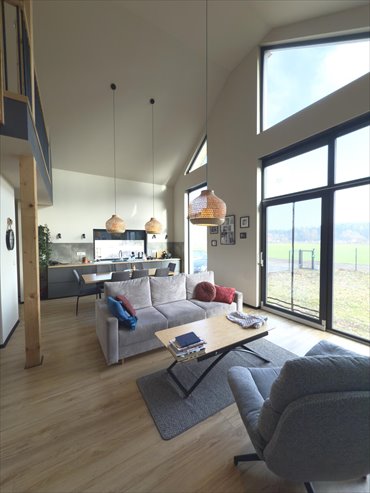 Nowy dom 80 m² z antresolą, umeblowany, gotowy do zamieszkania dom Jaźwiny