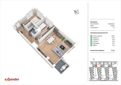 mieszkanie na sprzedaż 61m2 mieszkanie Wrocław, Kazimierza Bieńkowskiego
