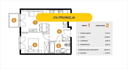 Polecam nowoczesne 2-pokojowe mieszkanie z ogródkiem i strefą coworkingową mieszkanie Kraków, Bronowice, Bronowice, Na Błonie