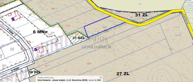 działka na sprzedaż 2841m2 działka Sierzchów, Podleśna