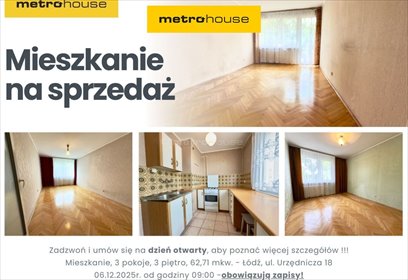 mieszkanie na sprzedaż 63m2 mieszkanie Łódź, Bałuty, Urzędnicza