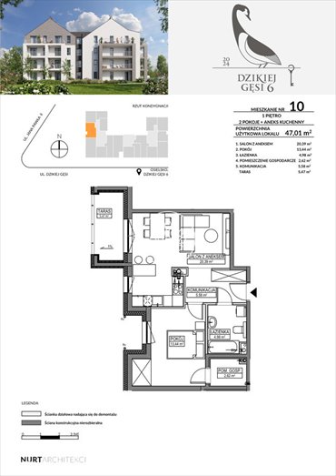 mieszkanie na sprzedaż 48m2 mieszkanie Osielsko, Dzikiej Gęsi
