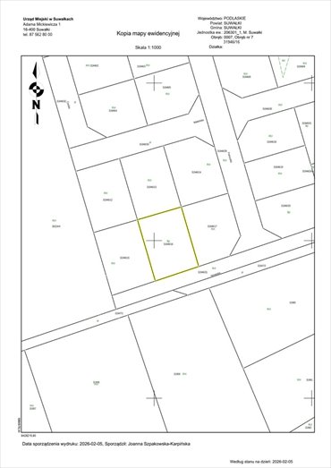 Suwałki, działka 1159 m² pod zabudowę jednorodzinną działka Suwałki
