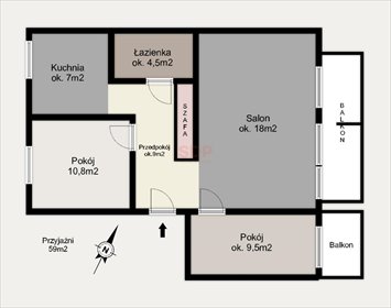 mieszkanie na sprzedaż 59m2 mieszkanie Wrocław, Krzyki, Krzyki, Przyjaźni