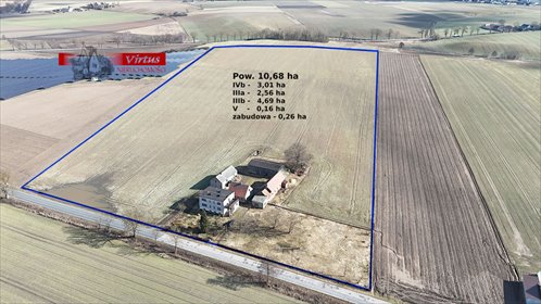 Gospodarstwo rolne 10,68 ha z domem i budynkami. działka Turostowo