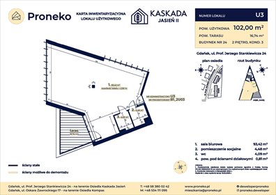 lokal użytkowy na sprzedaż 102m2 lokal użytkowy Gdańsk, Jasień, Osiedle Kaskada Jasień, prof. Jerzego Stankiewicza