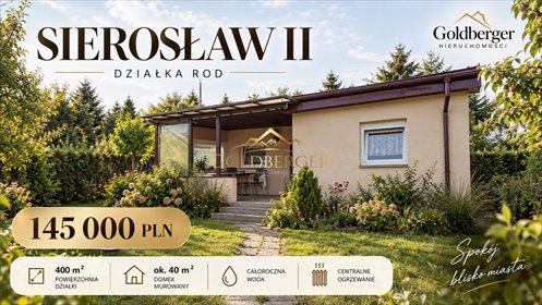 Działka 400 m² z domkiem całorocznym, wyposażenie polecam działka Sierosław