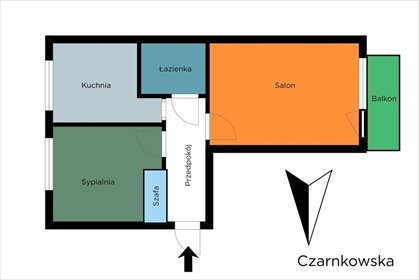 42 m² funkcjonalne mieszkanie na Bałutach (blisko infrastruktury) mieszkanie Łódź, Czarnkowska