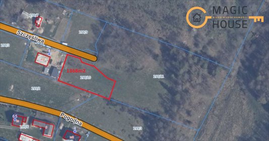 działka na sprzedaż 1368m2 działka Zbychowo, Szczęśliwa