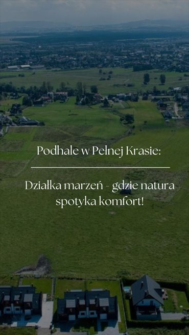 działka na sprzedaż 1025m2 działka Nowy Targ, Niwa, Niwa