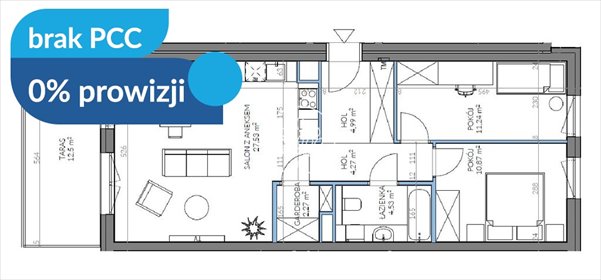 Polecam nowoczesne 3-pokojowe mieszkanie 65,58 m² w Kapuściskach mieszkanie Bydgoszcz, Kapuściska, Sandomierska