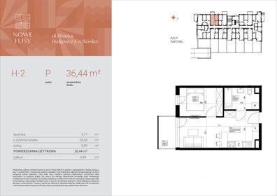 mieszkanie na sprzedaż 36m2 mieszkanie Bydgoszcz, Czyżkówko, Flisacka