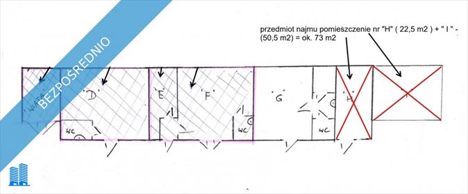 lokal użytkowy na wynajem 73m2 lokal użytkowy Gdańsk, Wrzeszcz, Grunwaldzka 205/209