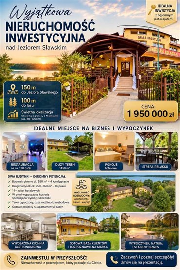Do sprzedania inwestycyjny obiekt 1200 m² w Lubiatowie lokal użytkowy Lubiatów, Sławska