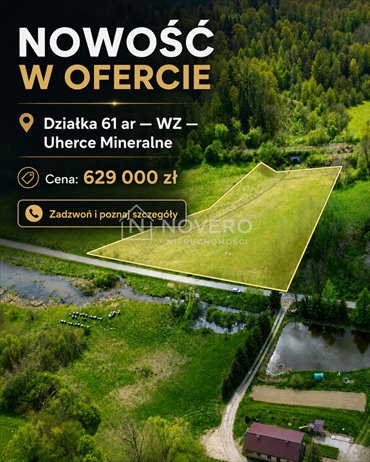Działka w Bieszczadach z widokami i warunkami zabudowy działka Uherce Mineralne