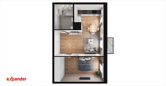 Nowe 2-pokojowe mieszkanie na Naramowicach, 42,84 m2 mieszkanie Poznań, Naramowice, Naramowicka