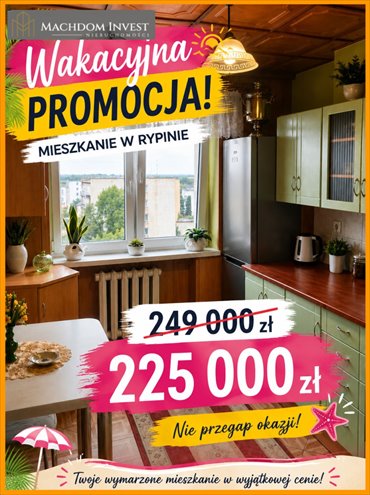 Polecam słoneczne 2-pokojowe mieszkanie z balkonem w Rypinie mieszkanie Rypin