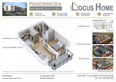 mieszkanie na sprzedaż 51m2 mieszkanie Katowice, Ligota, Panewniki, Panewnicka