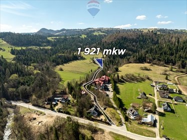 Działka widokowa w Pieninach, 1921 m², prywatność działka Szlachtowa, Cieśliska