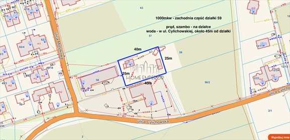 Polecam działkę 1000 m² w Wawerze z mediami i planem usługowym działka Warszawa, Wawer, Cylichowska